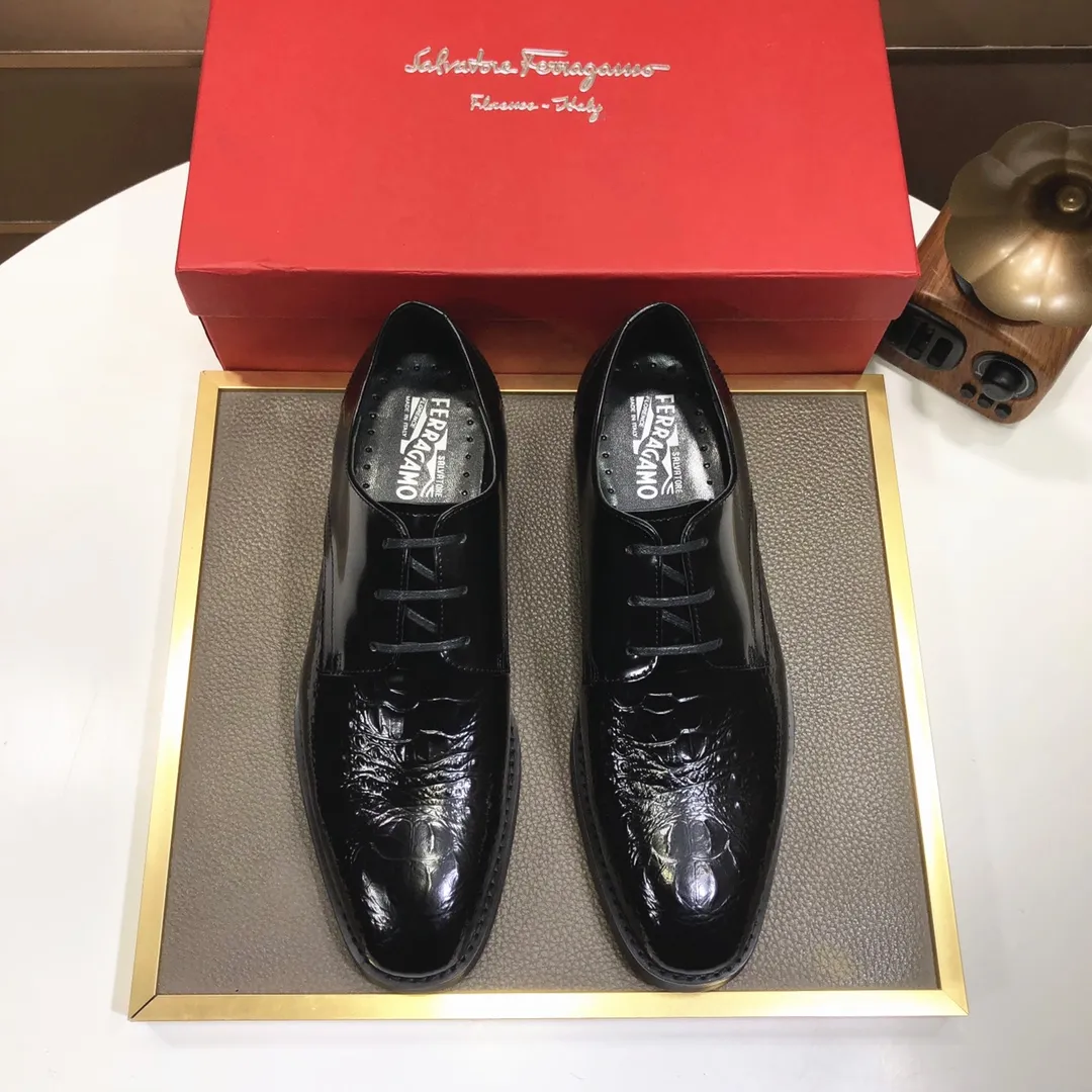 Men's shoes 💰480💰[Ferragamo/Ferragamo] The latest model in the counter, original imported cowhide fabric + sheepskin lining + original luxury metal buckle + original combination outsole, no pressure in comparison 38--44 (custom-made for 45, non-refundable)